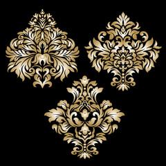 Oriental vector damask patterns for greeting cards and wedding invitations.