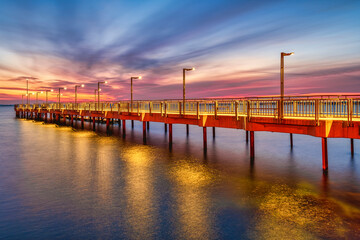 Fototapeta premium pier at sunset