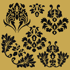 Vintage baroque frame scroll ornament engraving border floral retro pattern antique style acanthus foliage swirl decorative design element filigree calligraphy.