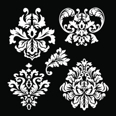 Oriental vector damask patterns for greeting cards and wedding invitations