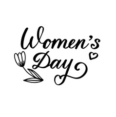Womans day hand lettering background. Vector typography illustration
