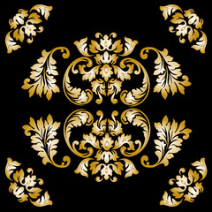 Vintage baroque frame scroll ornament engraving border floral retro pattern antique style acanthus foliage swirl decorative design element filigree calligraphy.