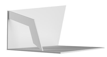 Minimal white background wall for display, Simple skew exhibition stand or platform