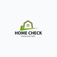 Home check logo design template. Vector illustration