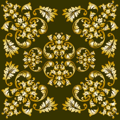 Oriental vector damask patterns for greeting cards and wedding invitations