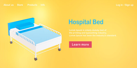 Hospital bed isolated on yellow background, Science equipment - 3D render