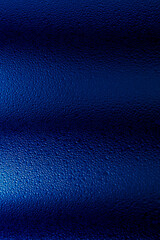 water drops on misted glass with stripes dark blue, space for text, copy space