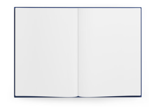 open book with blank pages mockup. Isolated on white