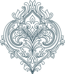 Oriental vector damask patterns for greeting cards and wedding invitations