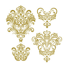 Oriental vector damask patterns for greeting cards and wedding invitations