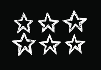 Obraz premium Doodle set of black and white pencil drawing objects. Hand drawn abstract illustration grunge elements. Vector abstract stars for design