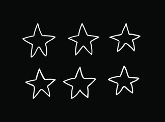 Obraz premium Doodle set of black and white pencil drawing objects. Hand drawn abstract illustration grunge elements. Vector abstract stars for design