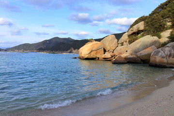 柏島　白浜の夕景　冬　（高知県　大月町）