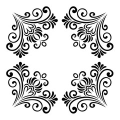 Oriental vector damask patterns for greeting cards and wedding invitations.