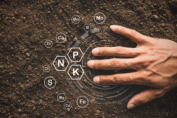 The fertile loamy soil for planting with the iconic technology in soil is the essential food of...