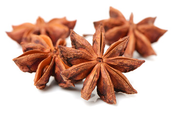  star anise isolated on white background