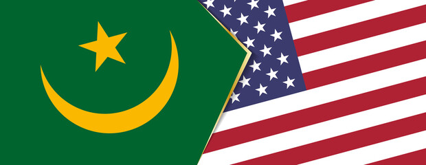 Mauritania and USA flags, two vector flags.