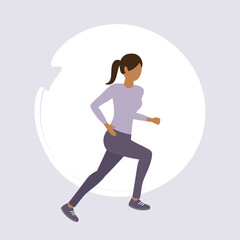 girl exercising by jogging healthy lifestyle fitness design vector illustration EPS10