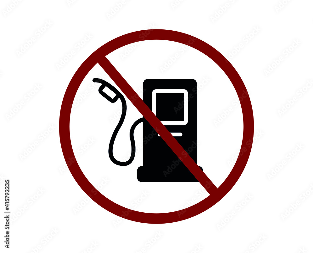 Poster no fuel station vector icon. editable stroke. linear symbol for use on web design and mobile apps, l