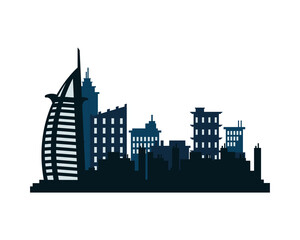 Fototapeta premium dubai city architecture silhouette icon