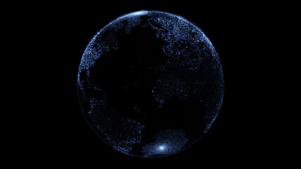3d rendered illustration of earth globe hologram. High quality 3d illustration