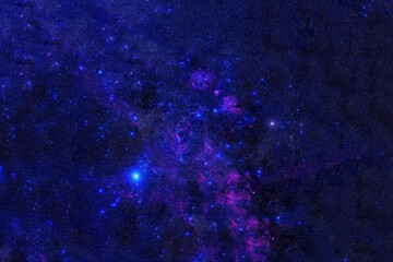 Obraz premium Blue space with stars. Elements of this image were furnished by NASA.