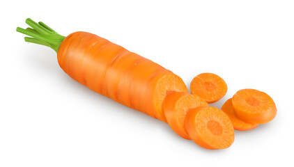Carrot isolated on white background with clipping path and full depth of field