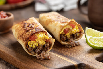 Breakfast Burritos With Egg and Sausage - obrazy, fototapety, plakaty