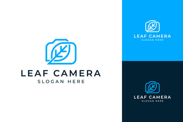 leaf camera modern logo design