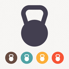 Kettlebell icon on dot pattern background