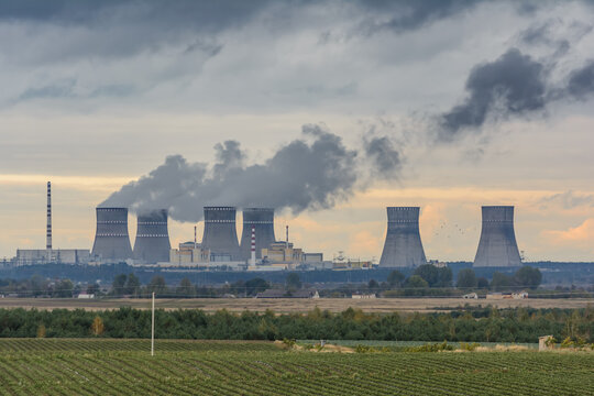 Rivne Nuclear Power Plant, Varash, Rivne oblast, Ukraine. Production of electric and thermal energy. Power generation.
