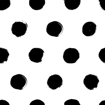 Small dots vector pattern. Hand drawn black dot pattern. Seamless