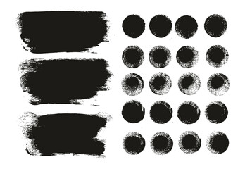 Round Sponge Thick Artist Brush Long Background & Straight Lines Mix High Detail Abstract Vector Background Mix Set 