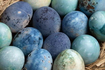 Colorful easter egg concept. Preparing for Easter