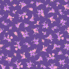 Seamless pattern with a beautiful bouquet of roses,