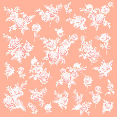 Beautiful rose illustration material collection,