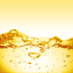 Liquid yellow wave line. Oil, honey, beer, juice, shampoos.