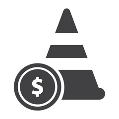 training cone finance illlustration design. training cone finance icon isolated on white background. ready use vector.