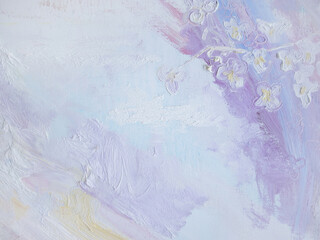 White painted texture background. Pastel delicate colors wallpaper. Abstract spring cherry blossoms.