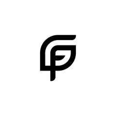 Obraz premium Modern creative elegant, unique artistic black and white color. letter FG logo icon vector