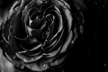 Черно-белые фотографии розы в воде