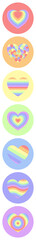 Colorfull rainbow hearts with frame  tileable