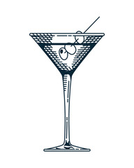 cocktail cup drink beverage hand drawn style icon