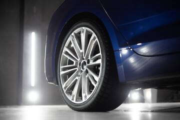 Naklejka premium Car detailing series: clean car wheels