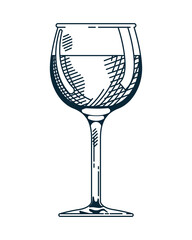 wine cup drink beverage hand drawn style icon
