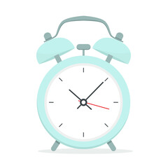 Alarm clock, retro clock. Vector illustration isolated on the white background