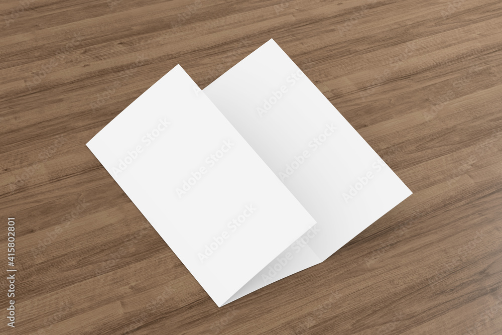 Poster trifold brochure mock up view - 3d rendering