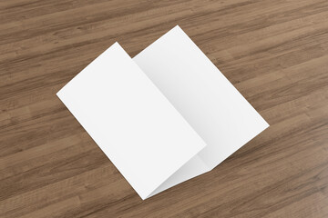 trifold brochure mock up view - 3d rendering