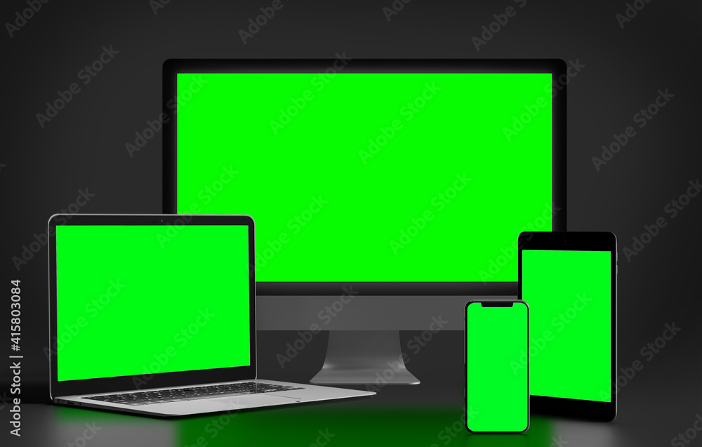 Poster isolated devices mockup - 3d rendering.