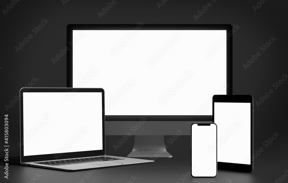 Poster isolated devices mockup - 3d rendering.